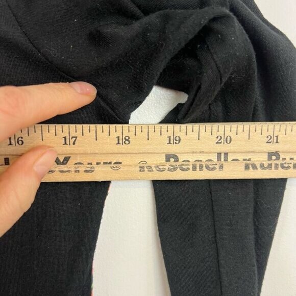 Oze Women’s Medium Psychedelic Bohemian Art to Wear Mini 3/4 Sleeve Dress Black - Picture 8 of 14